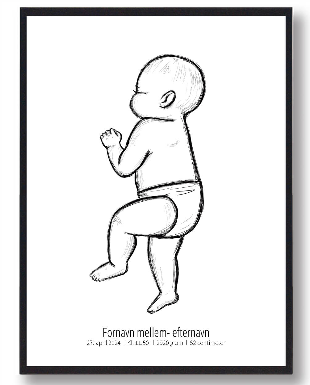 1:1 Skitse fødselsplakat