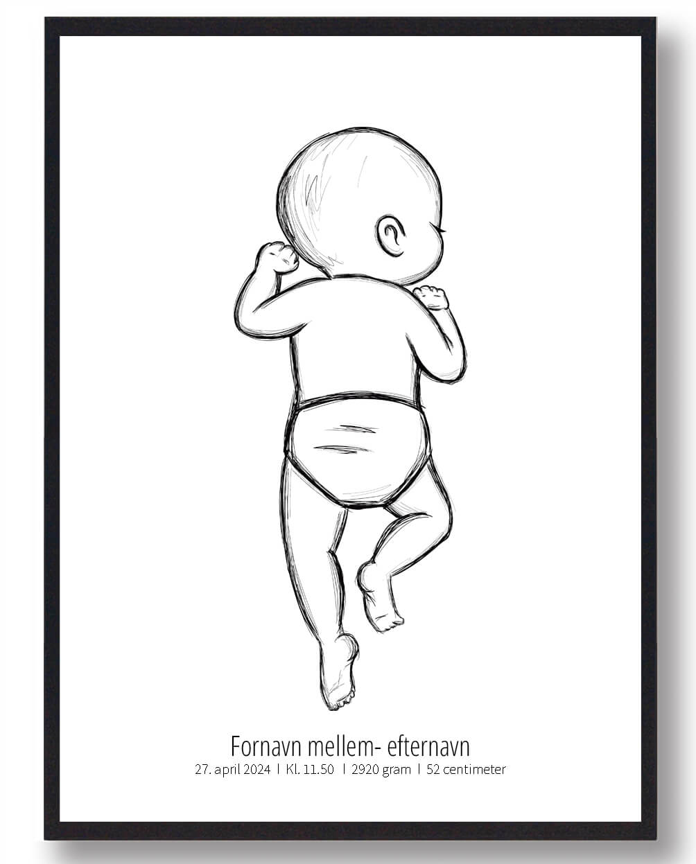 1:1 Skitse fødselsplakat
