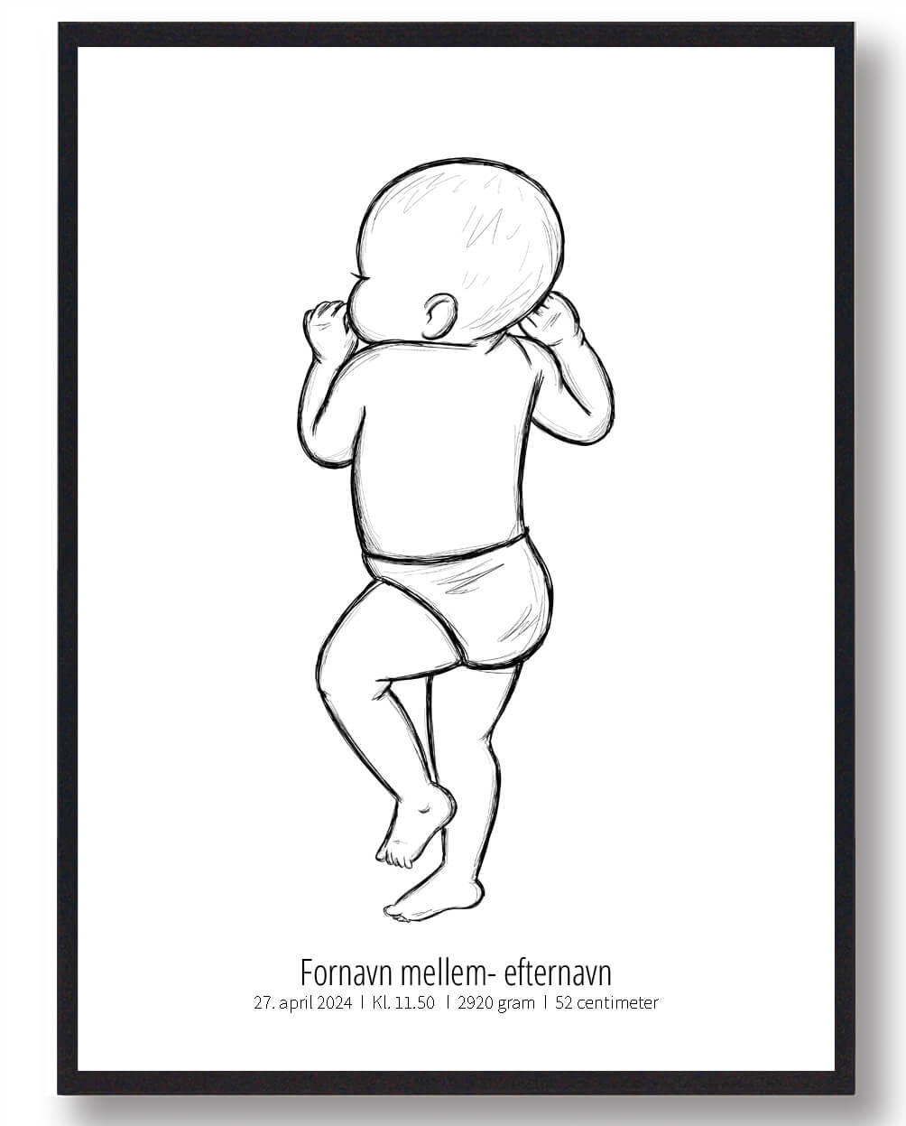 1:1 Skitse fødselsplakat