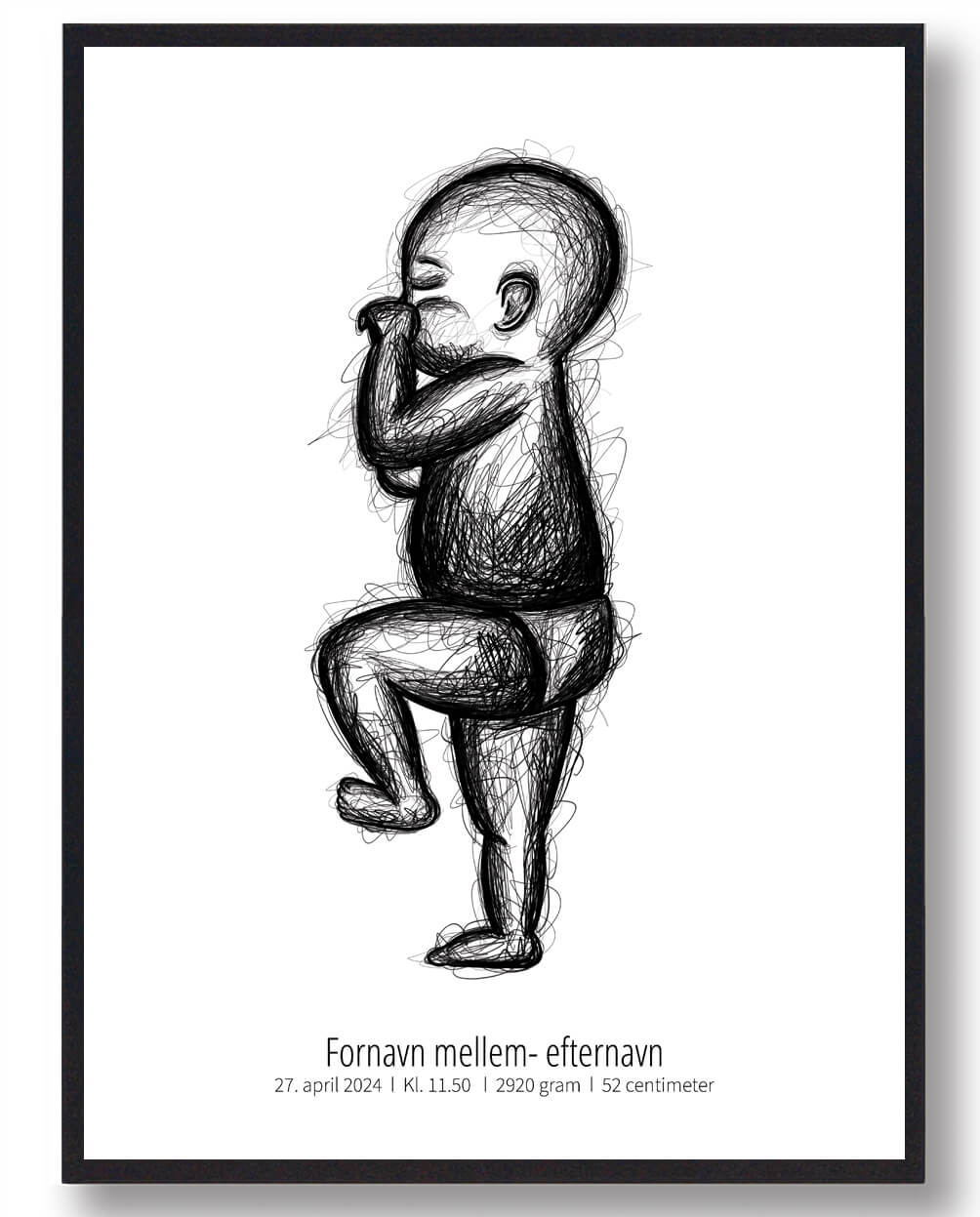 1:1 Skitse fødselsplakat