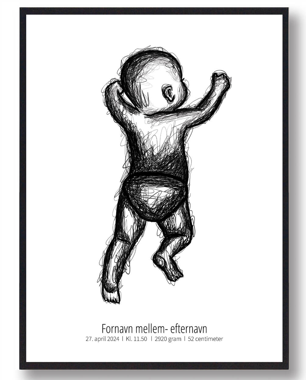 1:1 Skitse fødselsplakat