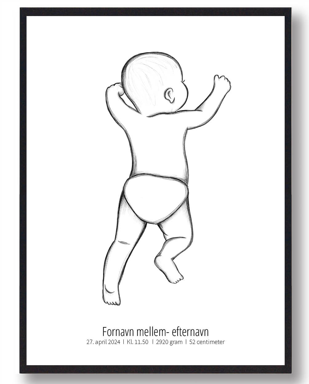 1:1 Skitse fødselsplakat