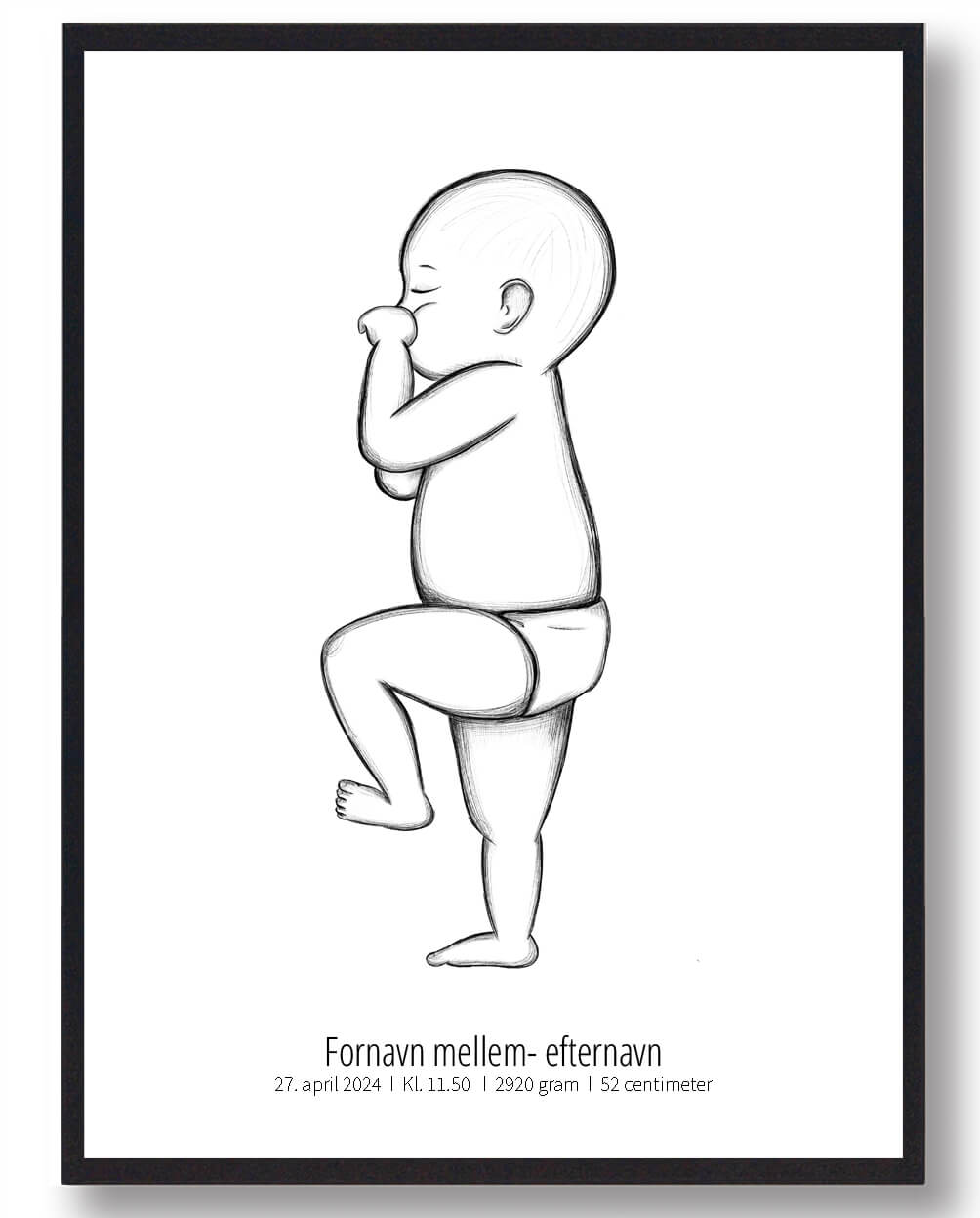 1:1 Skitse fødselsplakat