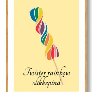 Twister rainbow slikkepind - plakat