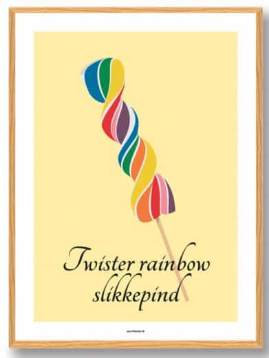 Twister rainbow slikkepind - plakat