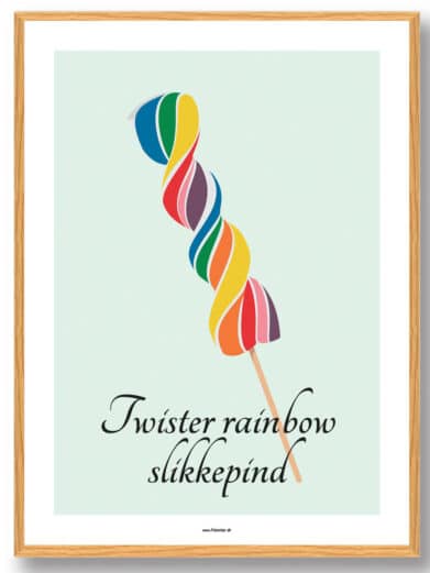 Twister rainbow slikkepind - plakat