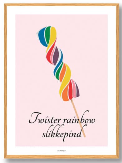 Twister rainbow slikkepind - plakat