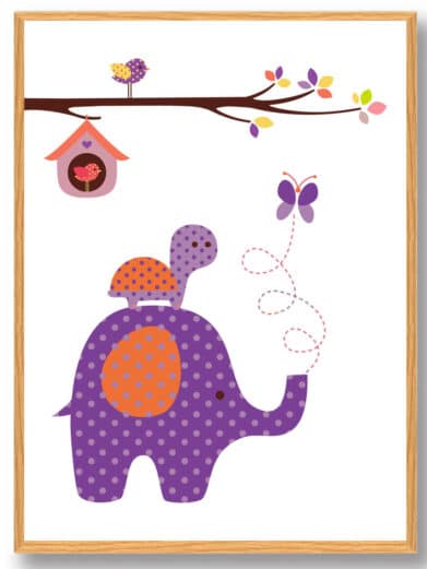 Elefant og skildpadde - plakat