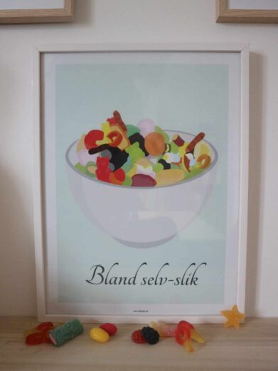 Bland selv slik plakat. Flot baggrund på denne bland selv slik plakat