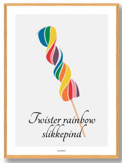 Twister rainbow slikkepind - plakat