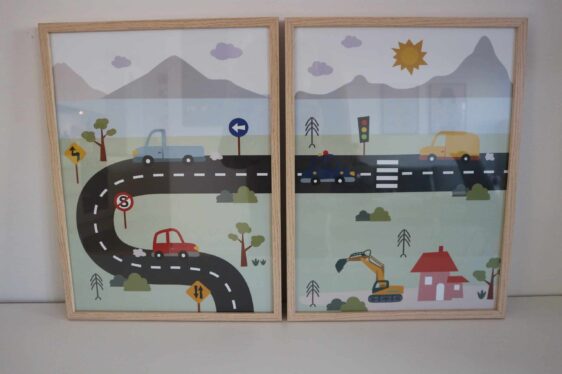 Børneplakat med biler til børneværelset.