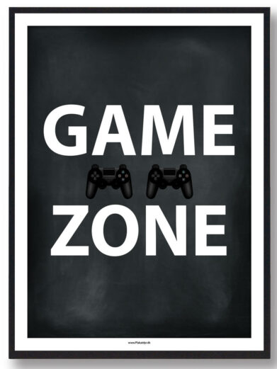 GAME ZONE - gamerplakat (sort)