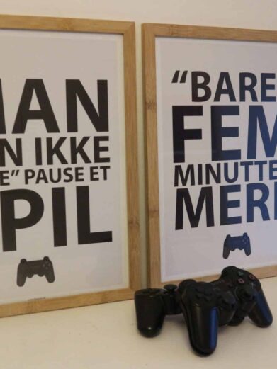 Man kan ikke bare pause et spil plakat. Bare 5 min mere plakat