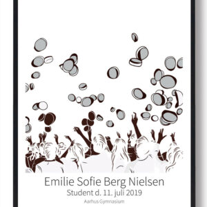 Studenterhuer plakat - hvid