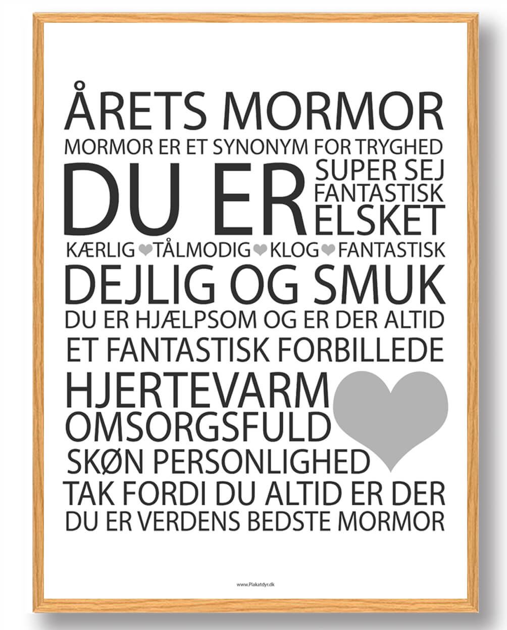 Årets mormor plakat - hvid