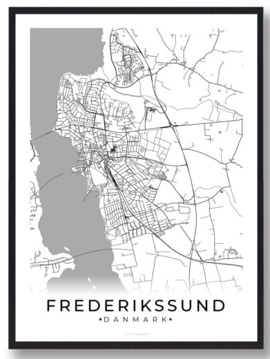 Frederikssund by plakat - hvid