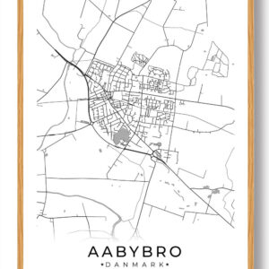 Aabybro by plakat - hvid