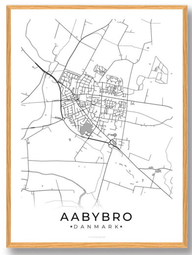 Aabybro by plakat - hvid