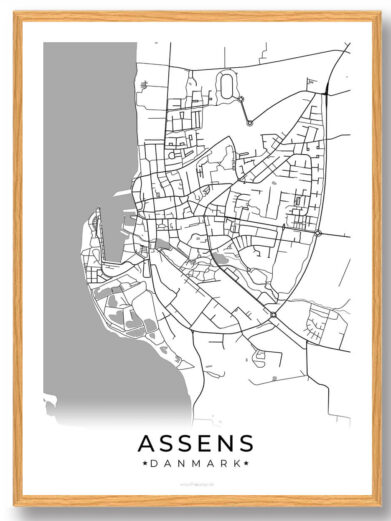 Assens by plakat - hvid