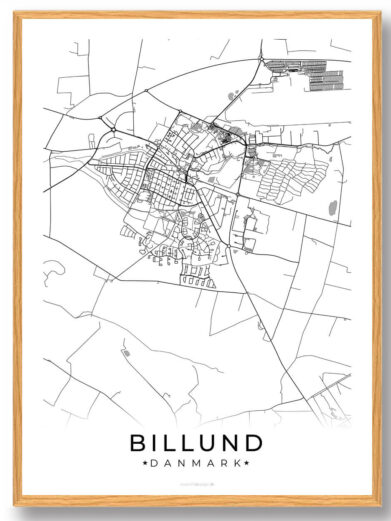 Billund by plakat - hvid