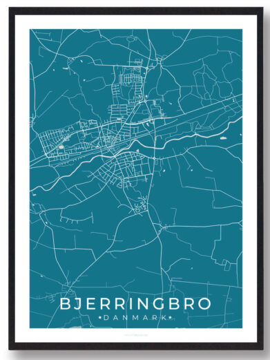 Bjerringbro by plakat - blå