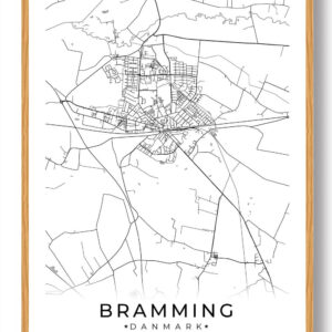 Bramming by plakat - hvid