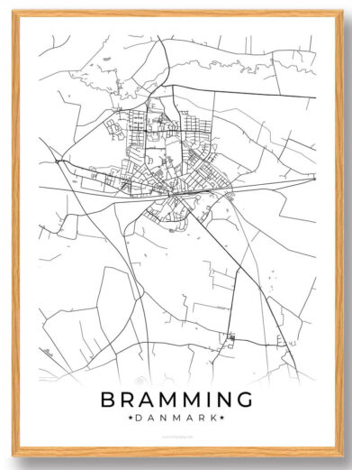 Bramming by plakat - hvid