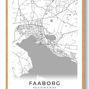 Faaborg by plakat - hvid