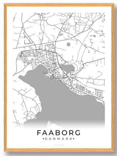 Faaborg by plakat - hvid