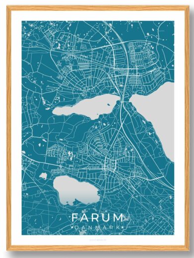 Farum by plakat - blå