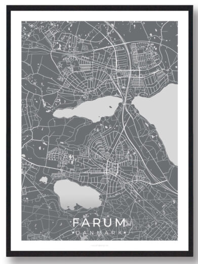 Farum by plakat - grå