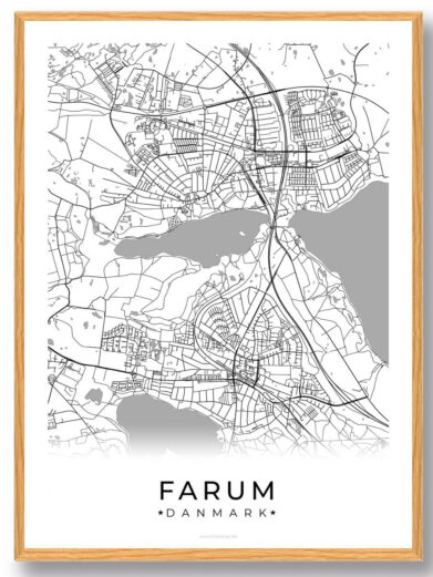 Farum by plakat - hvid