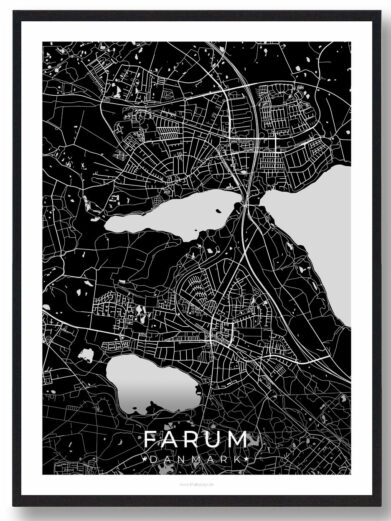Farum by plakat - sort