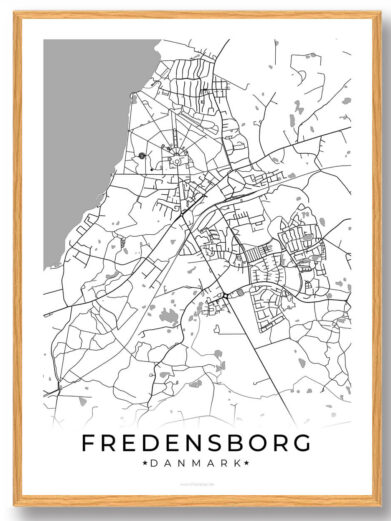 Fredensborg by plakat - hvid