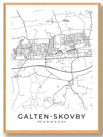 Galten-Skovby by plakat - hvid