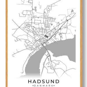 Hadsund by plakat - hvid