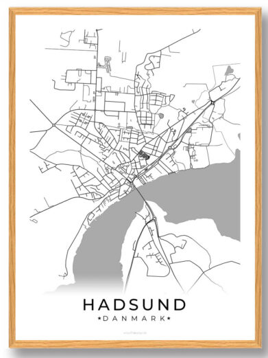 Hadsund by plakat - hvid