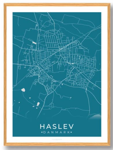 Haslev by plakat - blå