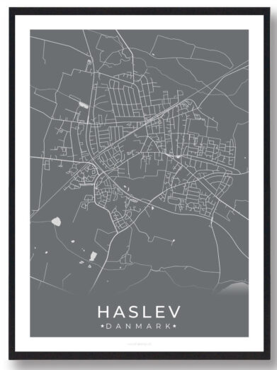 Haslev by plakat - grå