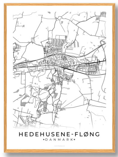 Hedehusene-Fløng by plakat - hvid