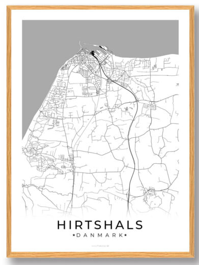 Hirtshals by plakat - hvid