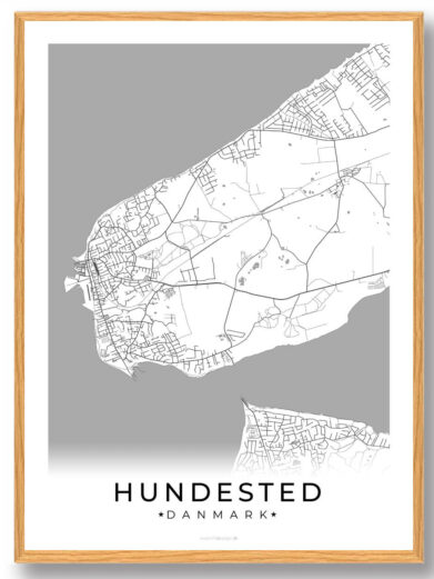 Hundested by plakat - hvid