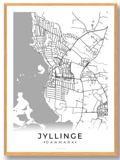 Jyllinge by plakat - hvid