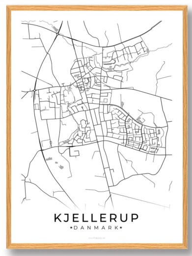 Kjellerup by plakat - hvid