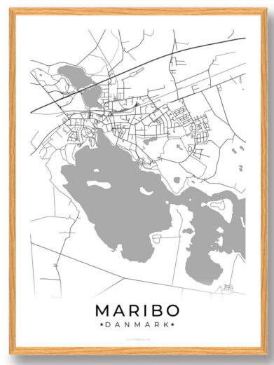 Maribo by plakat  - hvid