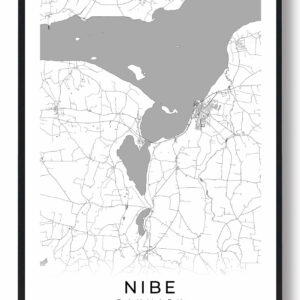 Nibe by plakat - hvid