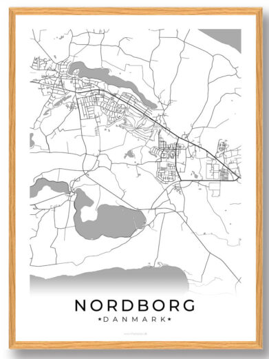 Nordborg by plakat - hvid