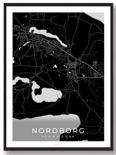 Nordborg by plakat - sort