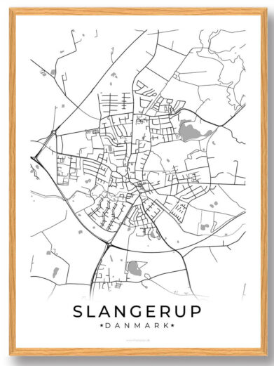 Slangerup by plakat - hvid