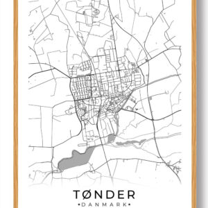 Tønder by plakat - hvid